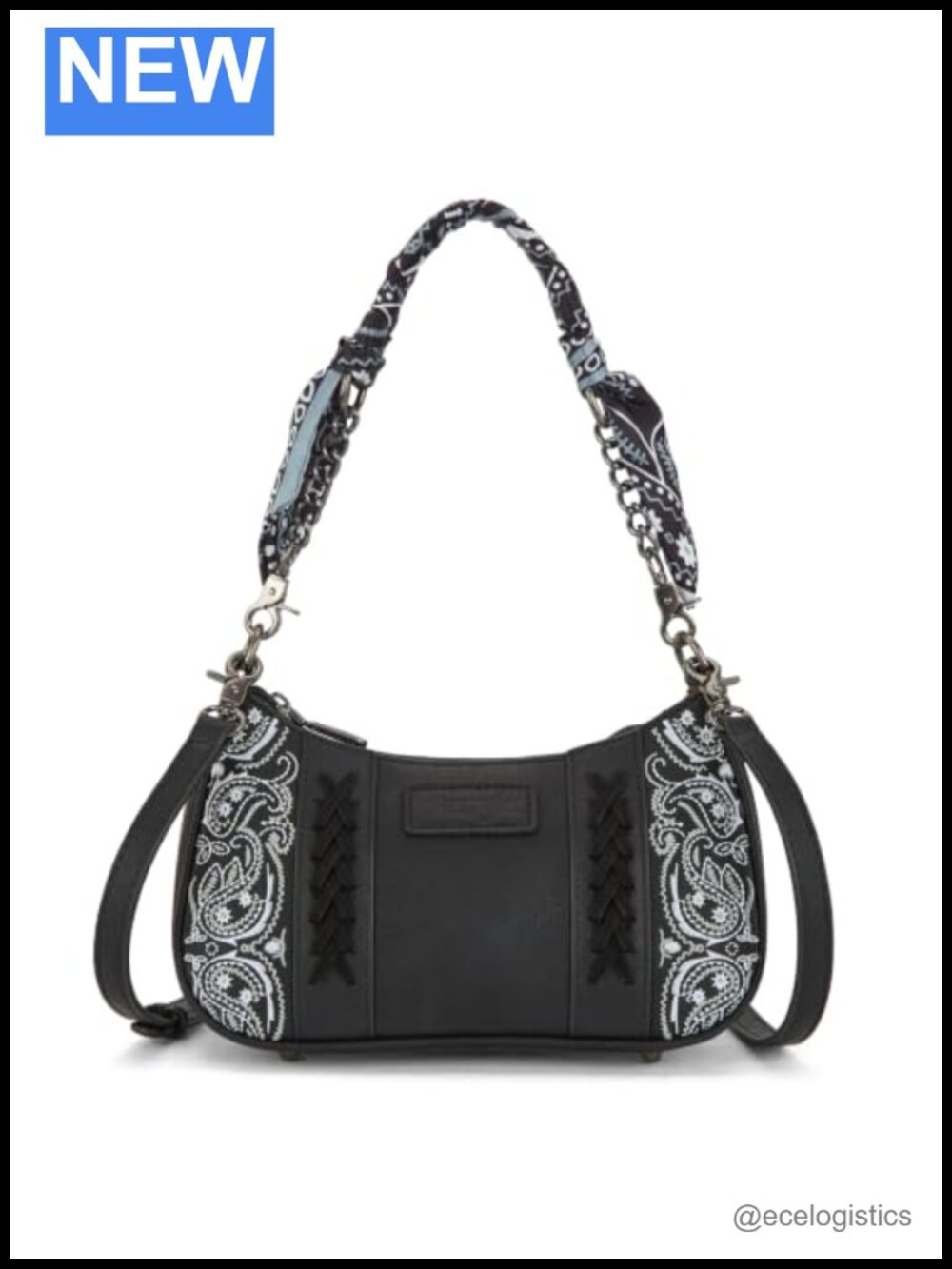Wrangler Women's Western Hobo Bag with Faux Leather and Bandana Handle